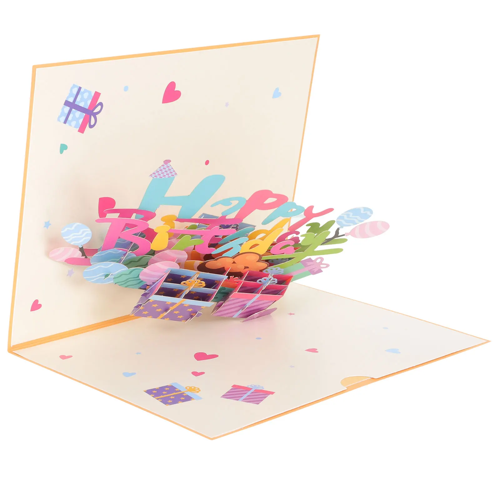 

3D Birthday Greeting Cards H made Pop Up Card Kits Envelope Included Practical Blank Spaces Express Wishes Child Present