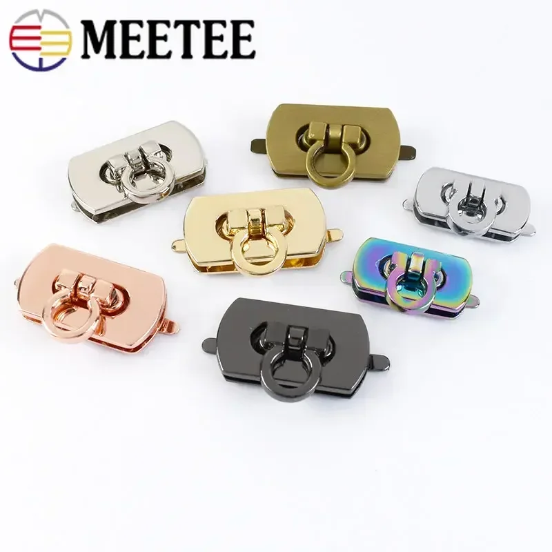 2/5 Stück 25 x 13 mm/30 x 17 mm Metall-Taschenschlösser, Schnallen, abnehmbarer Drehverschluss für Lederhandwerk, Geldbörse, Schnalle, Hardware-Zubehör
