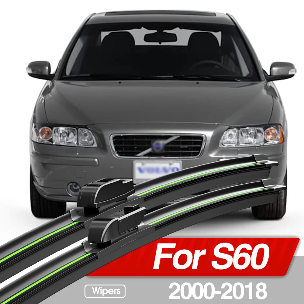 For Volvo S60 2000-2018 Front Windshield Wiper Blades 2pcs Windscreen Window Accessories 2001 2004 2005 2010 2011 2013 2014 2017