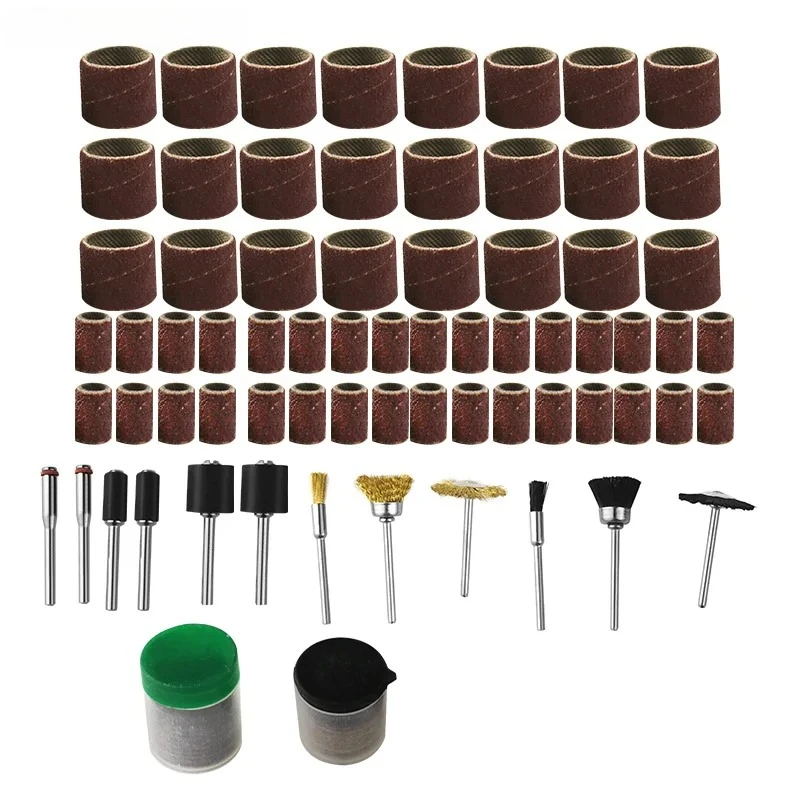 

With Abrasive Wheels Wire Brushes 150PC Rotary Tool Kit Electric Grinding Accessories for Metal Wood Jade Polishing Sanding