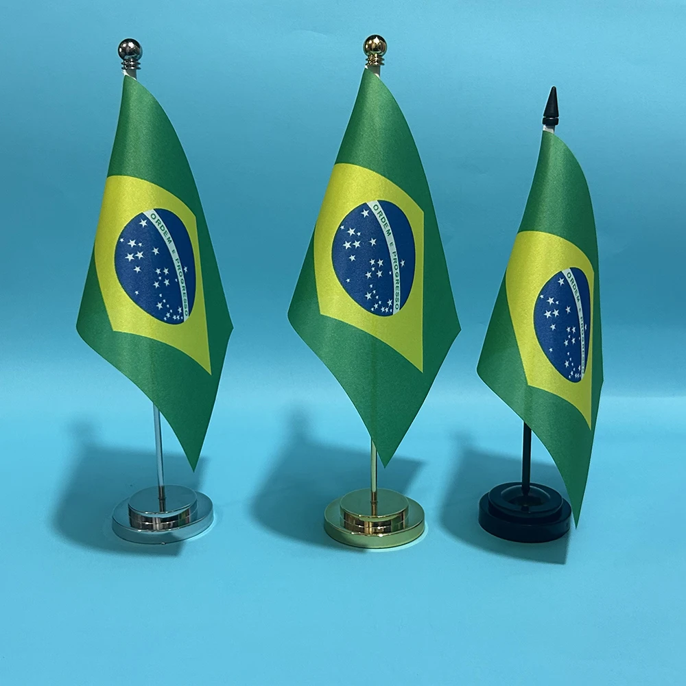 

SKY FLAG Office Desk Flag Of Brazil flag 14x21cm polyester Brazil flag National Flag Country Banner Desk Ornaments Flags