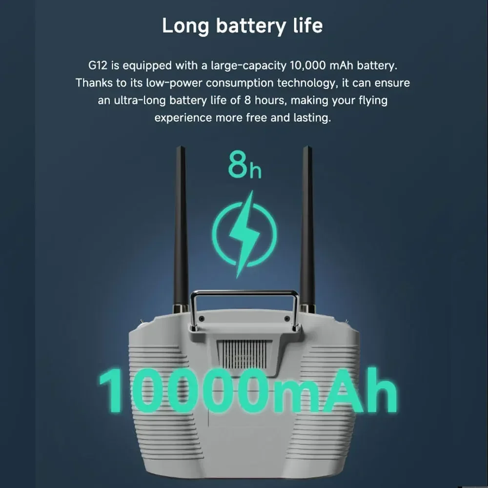 Telecomando Skydroid G12 - Dual Band 2,4 GHz/5,8 GHz, display HD 1080P da 5,5 pollici, trasmissione di immagini digitali da 20 km