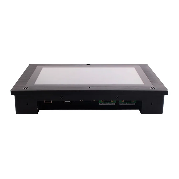 Rugged 10 Inch Touch All in One PC Linux OS Panel PC POE Powered Fanless Industrial PC with Mic Cameras GPIO Relays Terminals