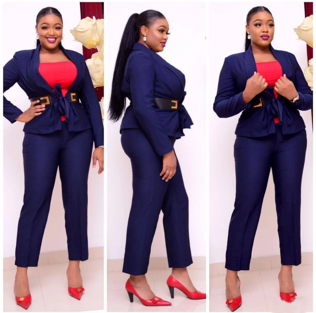 Cross-border assembly, special leather belts, commuting plus-size two-piece sets, are in stock and will be sent on the same day