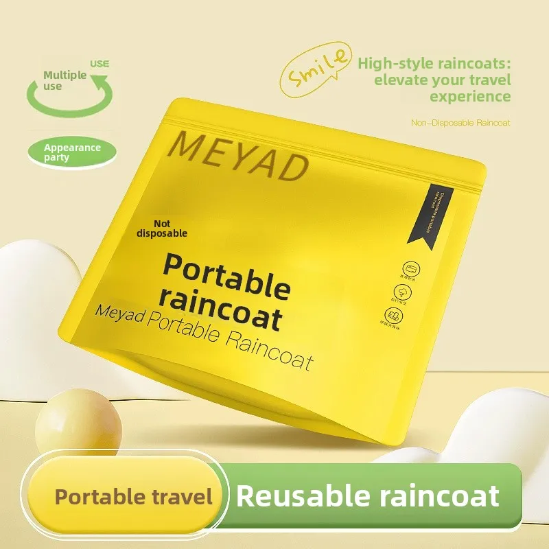 

Non-Disposable Raincoat Extended Thickened One-Piece Heavy Rain Protection Unisex Adult Outdoor Travel Portable