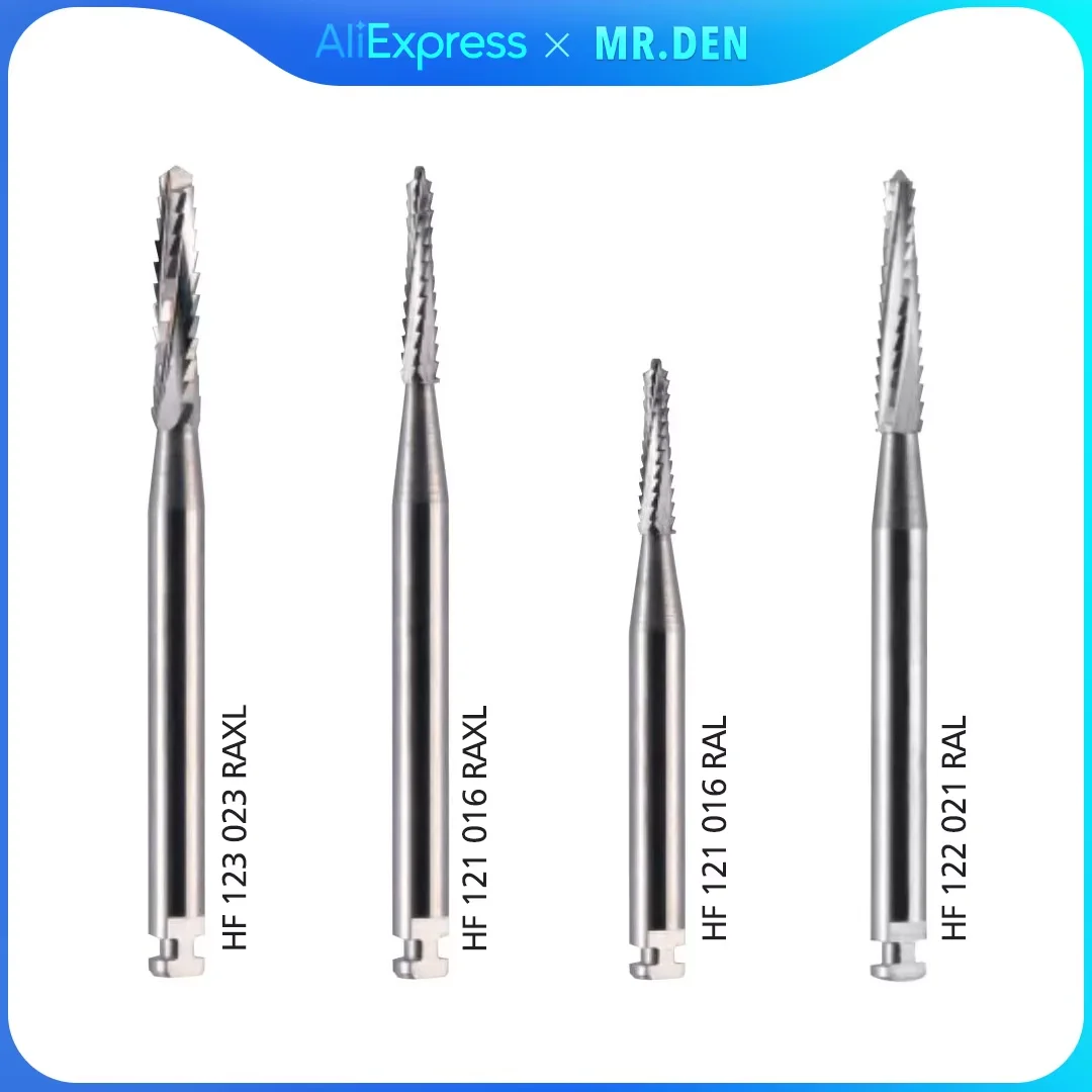 1Pc Side Cutting Bone Cutting Drill Low Speed HF Tungsten Carbide Steel Lab Bur Dental Tungsten Carbide Burs HF121/122/123