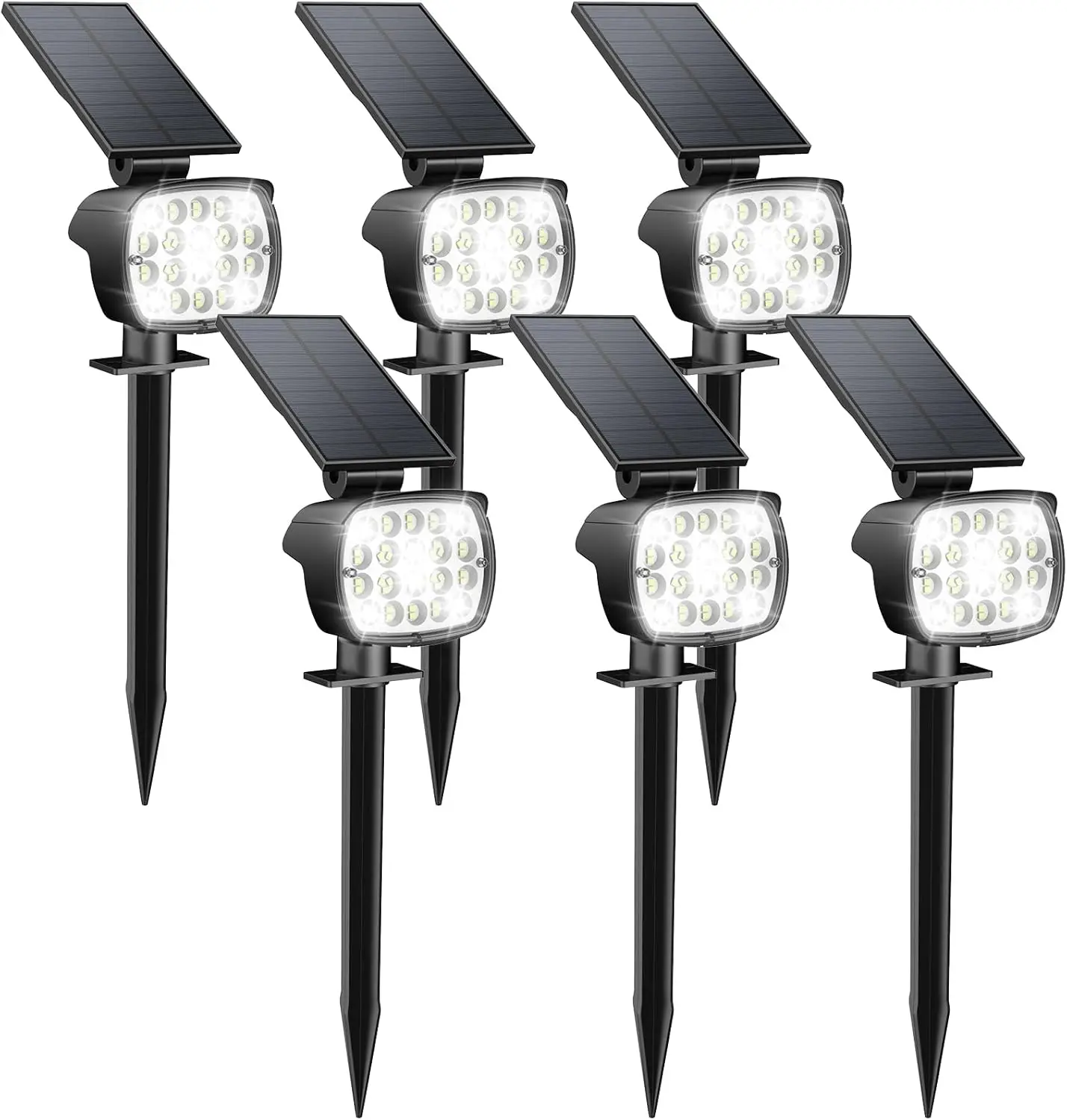 

Solar Outdoor Lights Waterproof - 3 Brightness Levels, Adjustable Panel, Auto On/Off for Garden Pathway Wall