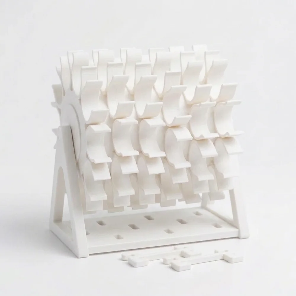 60 Slots Rotating Bobbin Thread Organizer 3D Printed DIY Sewing Sewing Thread Spool Holder Handmade Hand Crank Sewing Spool Rack