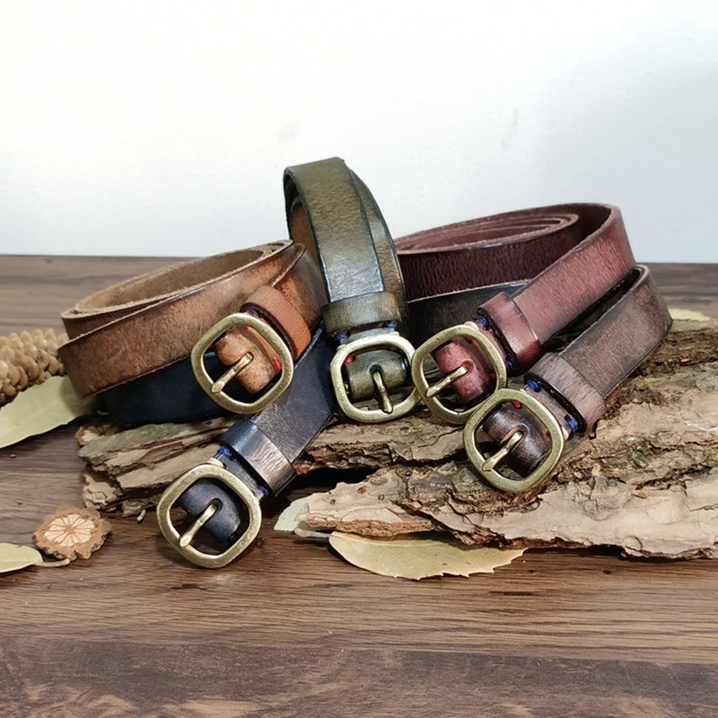 

2.3CM Retro Belt Buckle Women Luxury Super Thick Genuine Leather Belt Ceinture Belts Women Leather Waist Belt