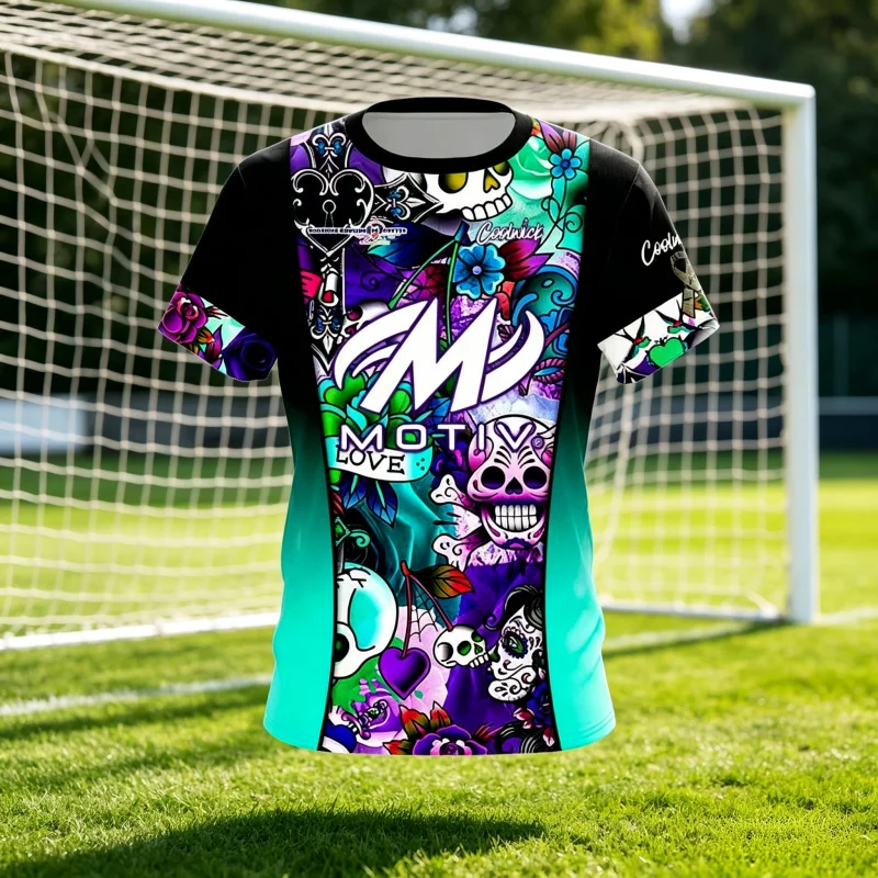 Motiv Purple Particle Gradient Bowling T Shirts Jersey Performance Sports Tee Pro Bowler Fan Casual Streetwear Family Kids Tees