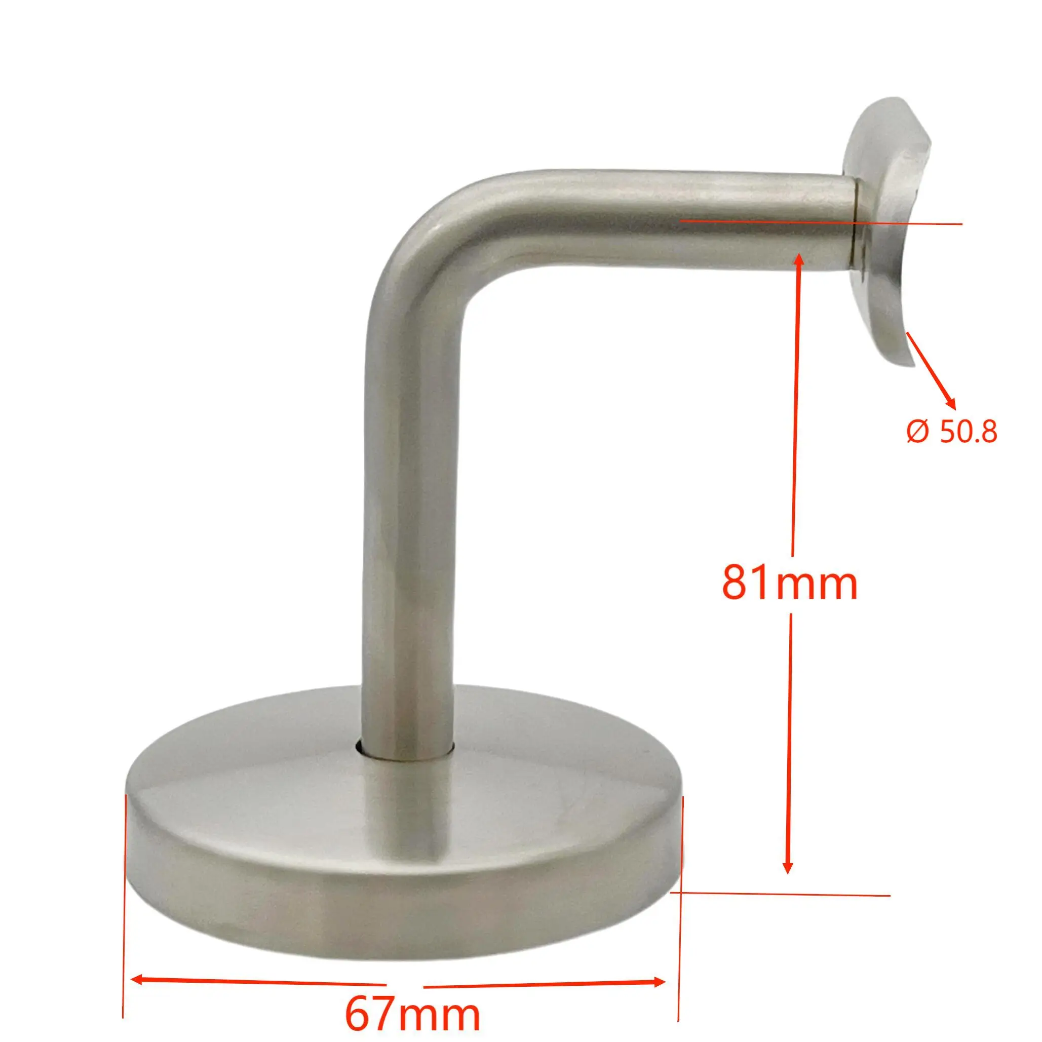 4PCS 316 Stainless Steel Staircase Railing 50.8mm Guard Rail Wall Mounted Handrail Bracket with Cover