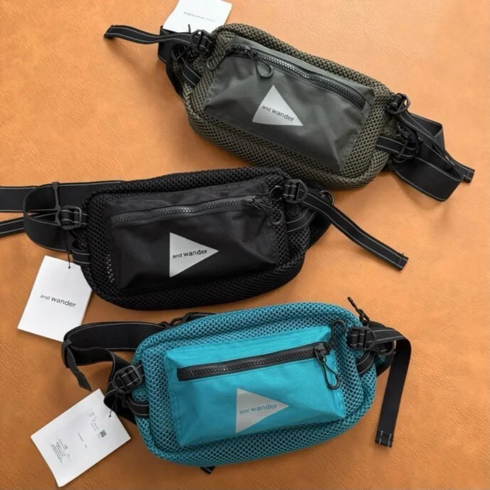 Andwander 3D Mesh Hiking Waist Bag Lightweight Breathable Outdoor Chest Pack Crossbody Sling Bag Running Travel Sport Fanny Pack