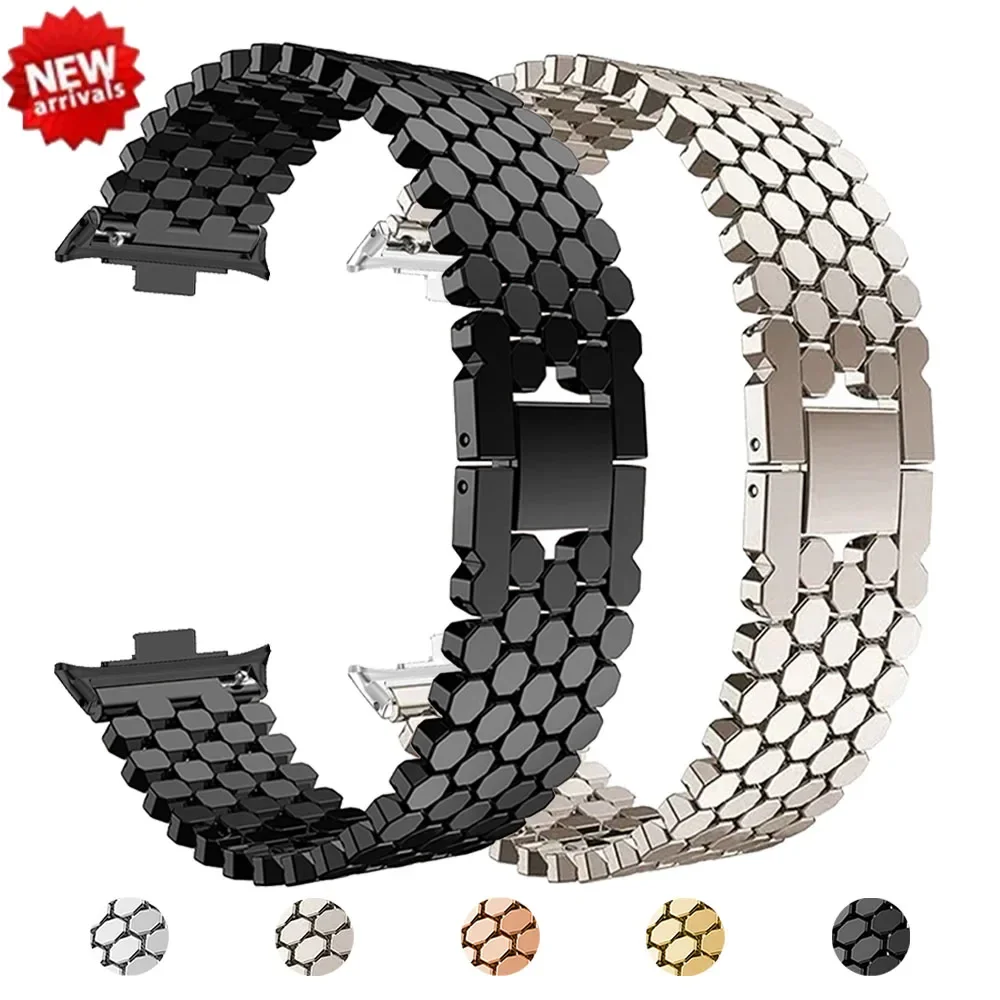 Stainless Steels Strap For Xiaomi MiBand 8pro 9Pro Metal Strap Replacement Wrist Correa For Redmi Watch 5 4 Bracelet Accessories