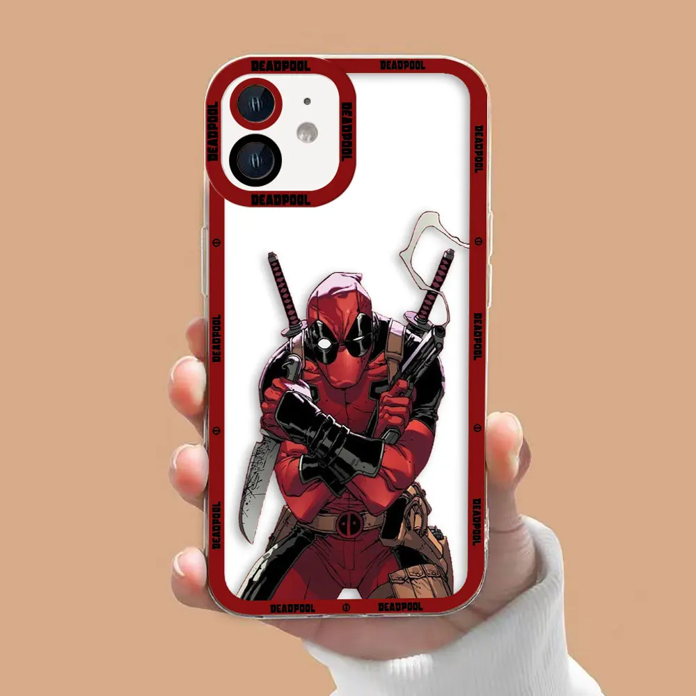 Śmieszne etui na telefon Marvel Deadpool z przezroczystego materiału dla REALME 5 6 7 7I 8 8I 9 9I 10 12 C75 C71 C67 C65 C63 C55 C53 C35 C33 C31 C30 C21Y