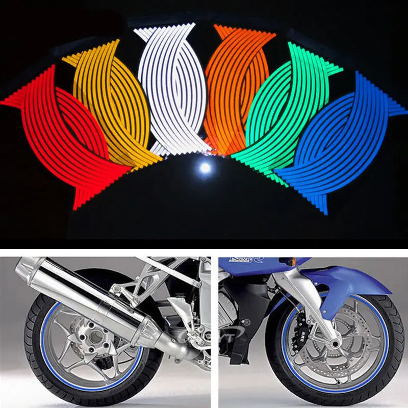 Wheel Stickers Reflective Rim Stripe Tape Bike Motorcycle For Bajaj Pulsar Ns 200 Honda Cb500X X Adv 2021 Cb650R Shoei Helmet