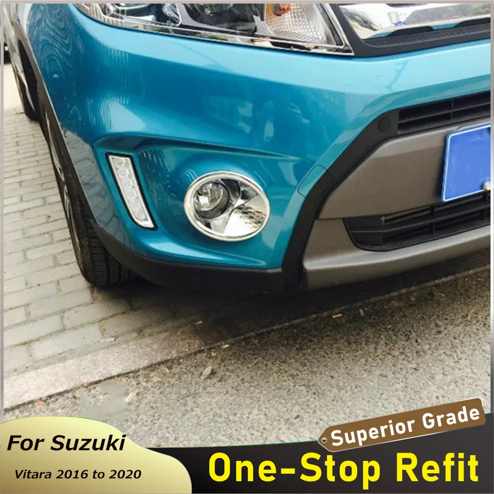 Для Suzuki Vitara 2016 2017 2018 2019 2020 наклейка на крышку противотуманной фары ABS хромированная накладка на переднюю противотуманную фару
