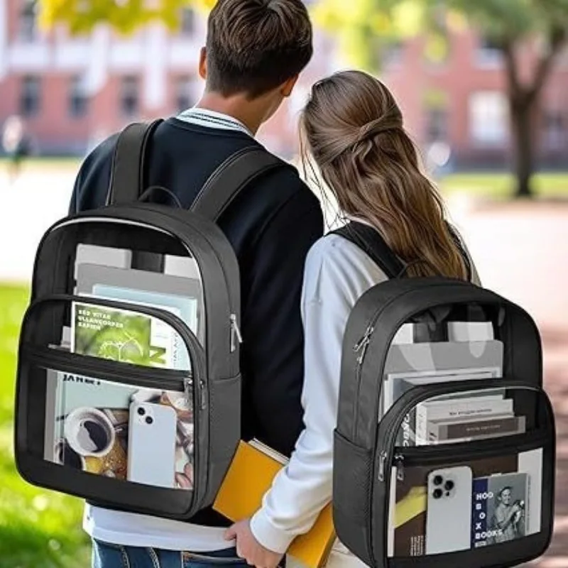 New Hot-selling Transparent Backpack Outdoor Portable Backpack Large Capacity Simple Student Schoolbag Cycling Bag