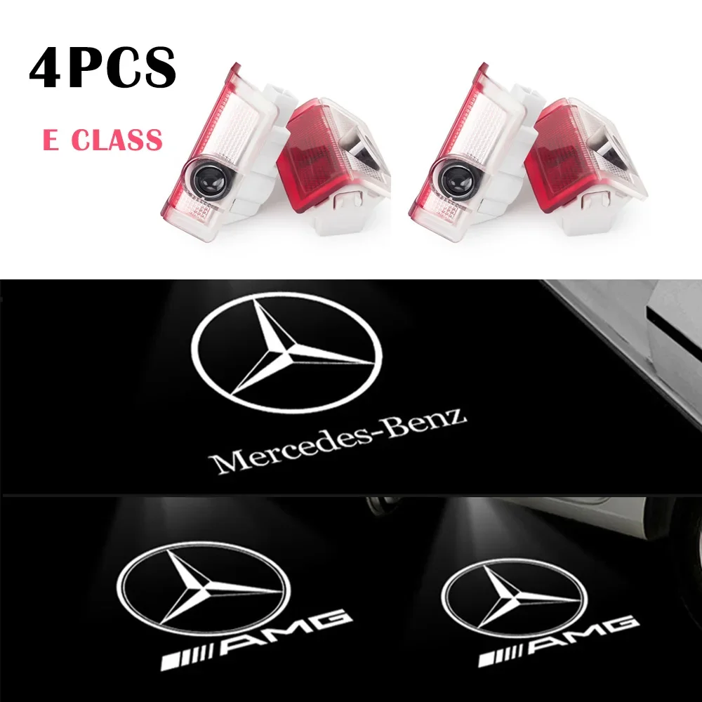 4PCS Led Car Door Logo Laser Project Light Welcome Lamp For Mercedes Benz W176 W246 W205 W212 W213 W166 A B C E GLS Class