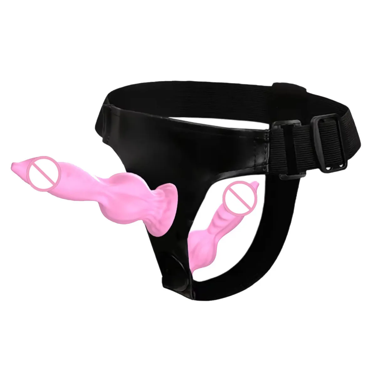 حزام قابل للتعديل مع ملحق قضيب مزدوج للكلاب - حزام سيليكون ناعم للأزواج، اختراق يمكن ارتداؤه بدون استخدام اليدين #4