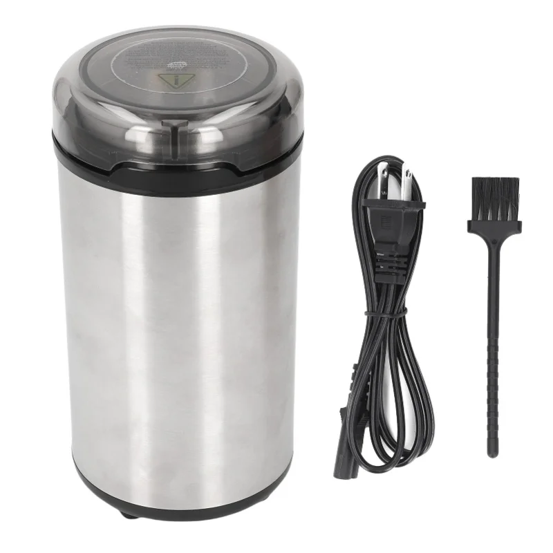 

Электрическая кофемолка с прозрачной крышкой, резак из нержавеющей стали 304, молоток для кофейных зерен, для домашнего использования, 200 Вт