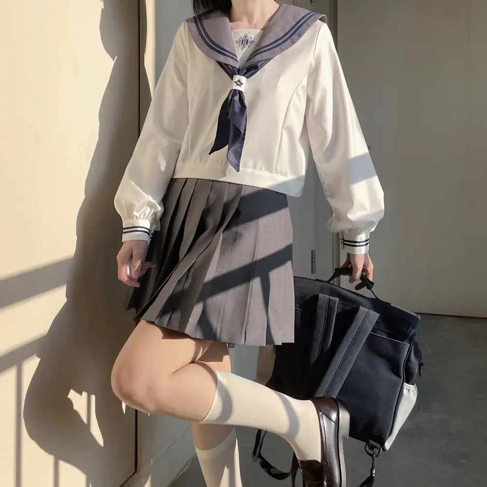 Haut à manches courtes imbibé de marin japonais et coréen, uniforme JK, style universitaire, cosplay, jeune et mignon, écolière