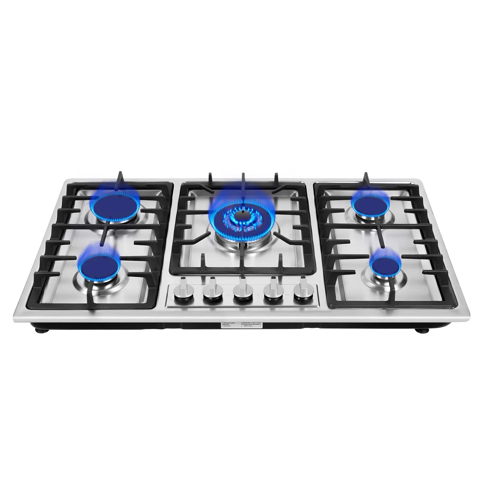 

5 burners Stainless Steel Panel Natural Gas Stove Electric Ignition Petroleum Liquefied Gas Stove for Homes ﻿ ﻿ ﻿ ﻿