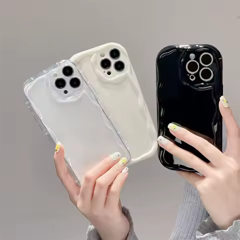 Clear Soft Wave Phone Case For Samsung Galaxy S25 S24 Ultra S22 S23 Plus S20 S21 FE A55 A35 A54 A24 A14 A34 A53 A33 A15 A25 A50