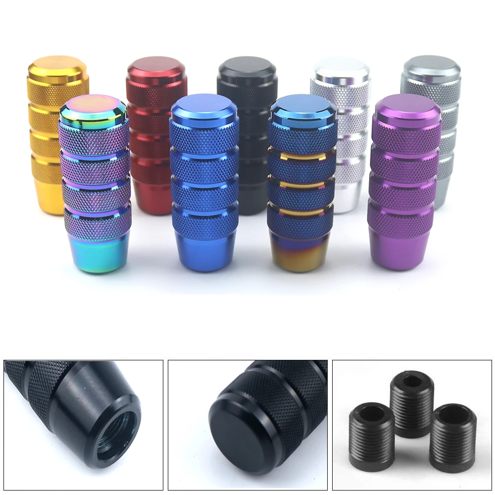 

95MM Universal Anti-Slip Shift Knob Manual Transmission Aluminum Knurled Shift Lever Knob with Three Adapters