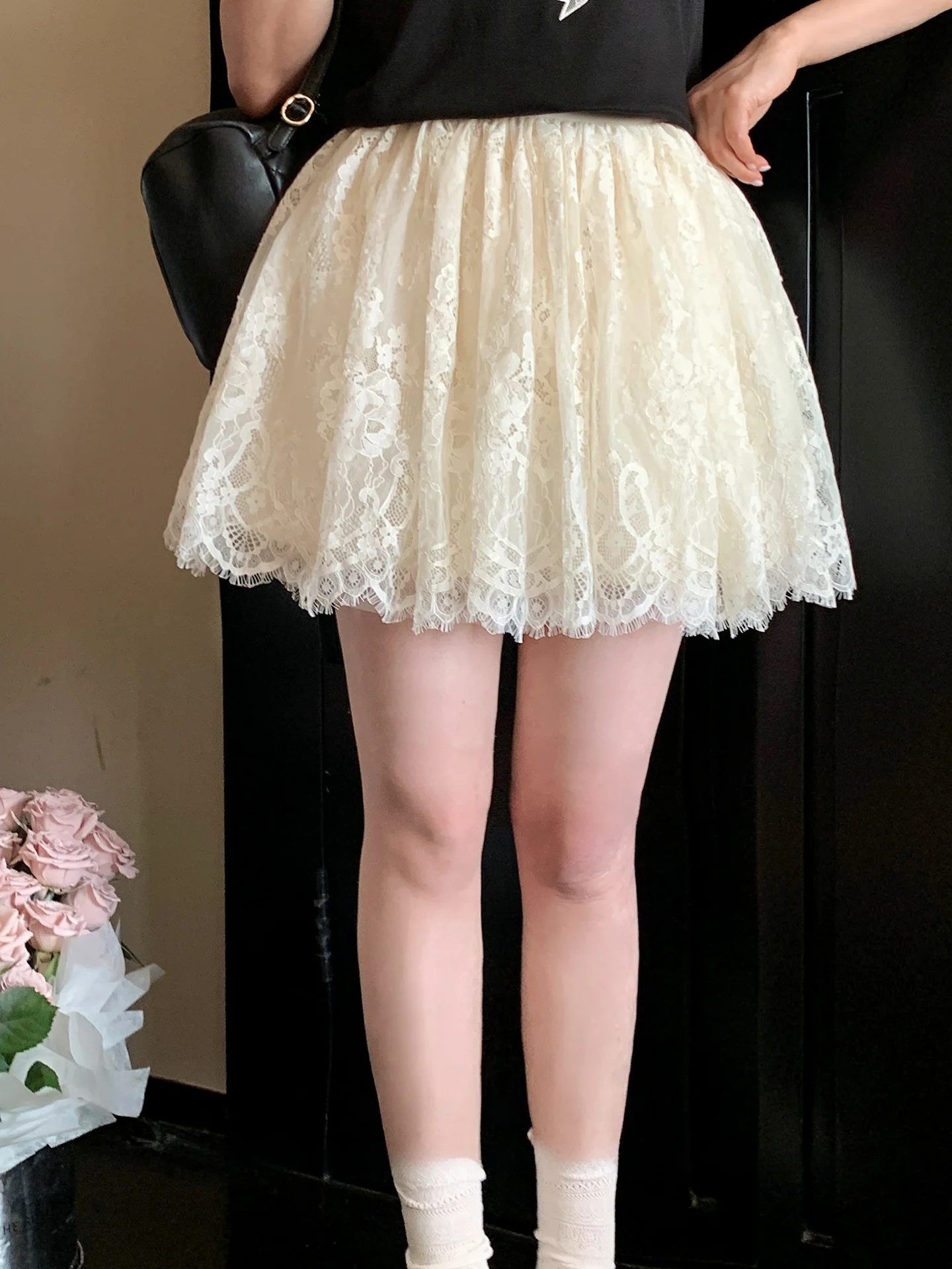 falda-de-encaje-yang-xiaojuan-para-mujer-pantalones-de-ballet-de-longitud-media-estilo-a-line-esponjosos-con-cintura-elastica-dulces-de-cintura-alta-de-nailon