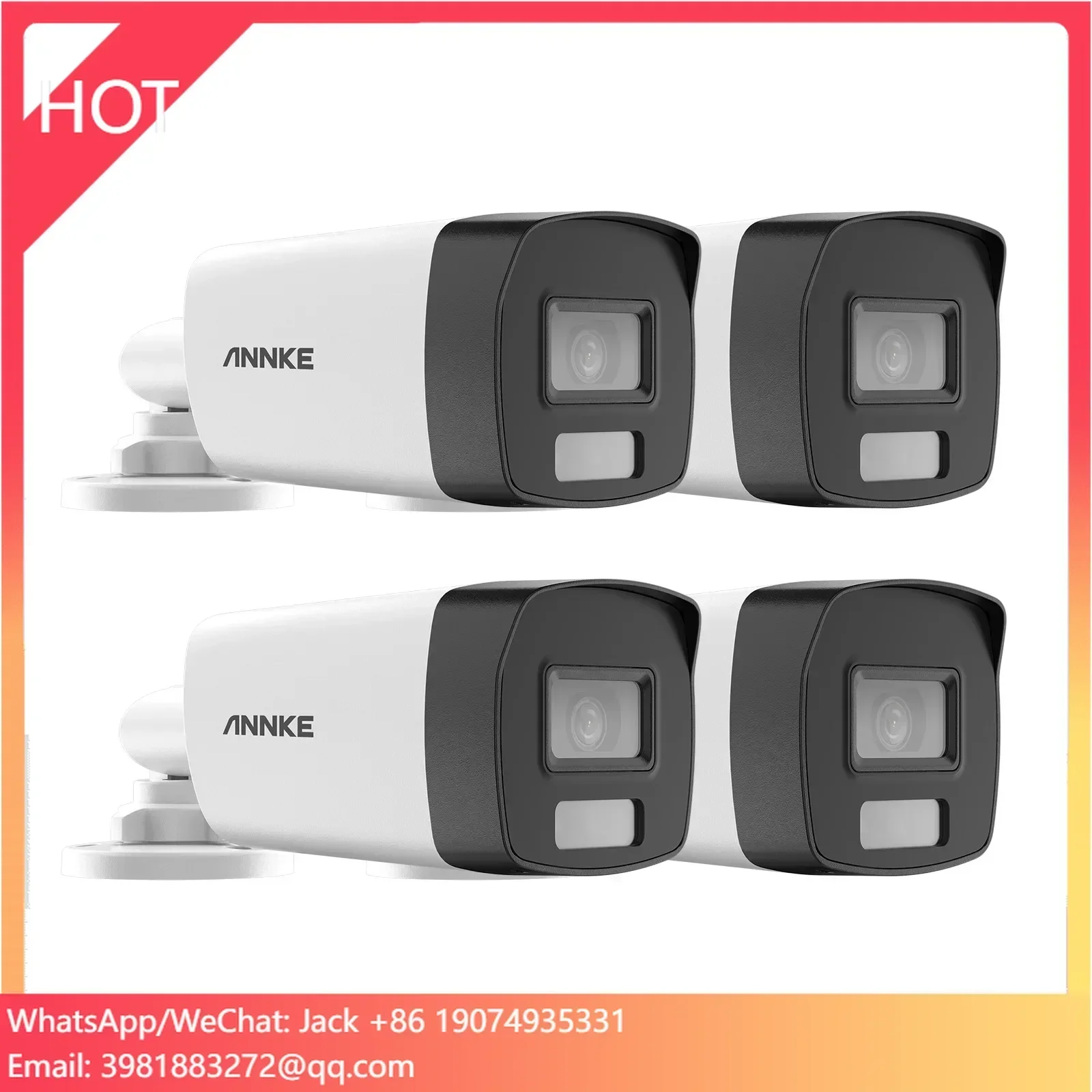 ANNKE 4 Pcs Set 4K Smart Hybrid Light 40m Fixed Bullet Camera With  Cctv Camera System 4k