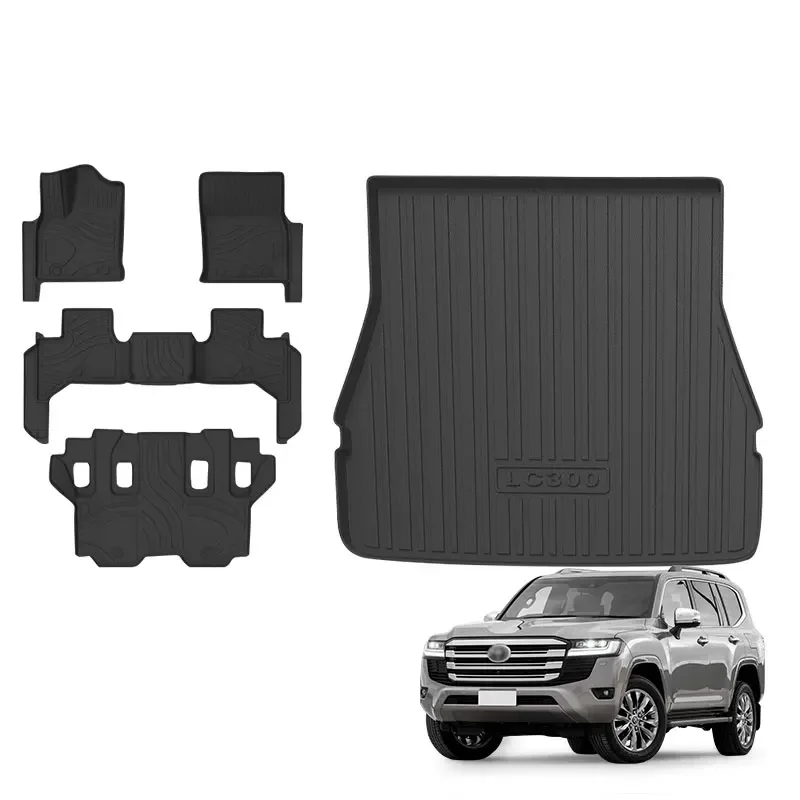 

Для Toyota Land Cruiser LC300 7seat TPE 3D автомобильные коврики грузовой вкладыш багажник коврик защитные аксессуары
