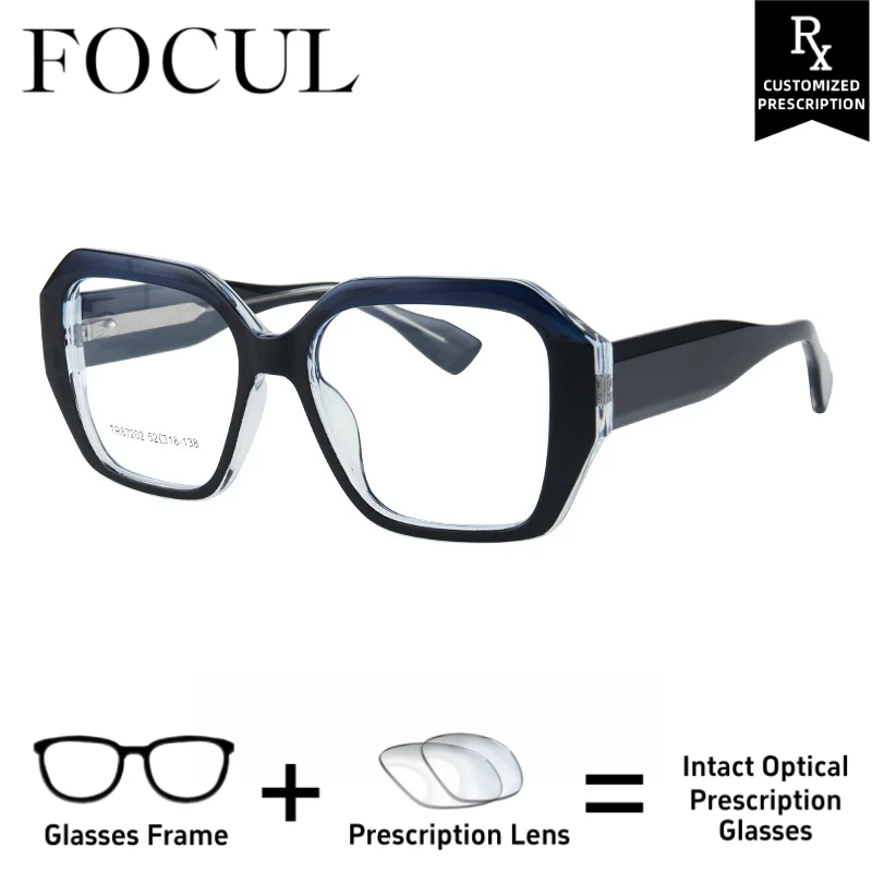

FOCUL Colorful Stylish Appearance Anti Blue Ray Glasses Photochromic Myopia Eyeglasses Women Custom Prescription Optical Eyewear
