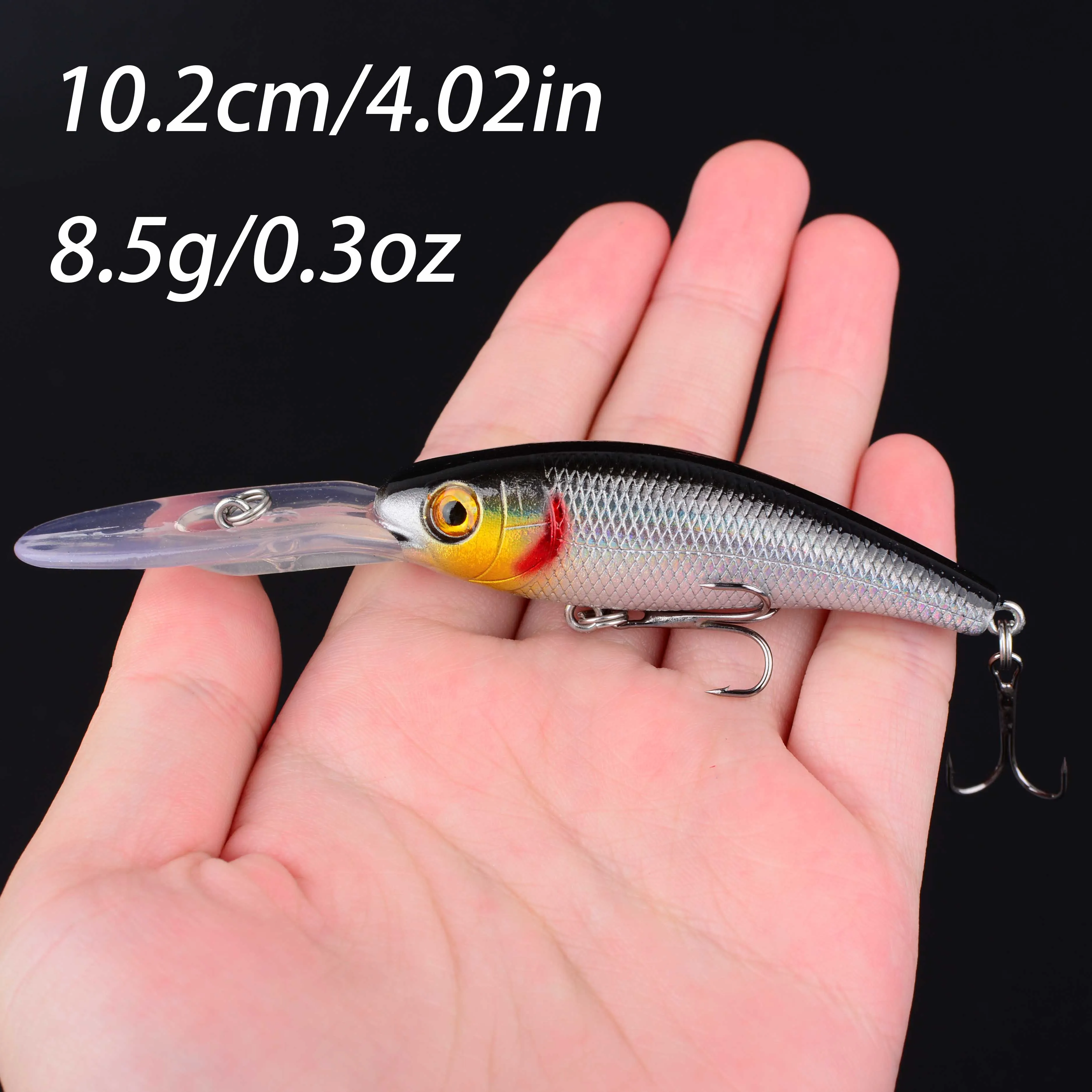 Minnow flotante con anzuelos triples para carpa y lucio - imagen 5