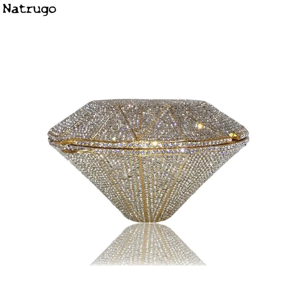 Borsa con strass di cristallo Bling per le donne borsa a tracolla con pochette scintillante per la festa di nozze serale Prom