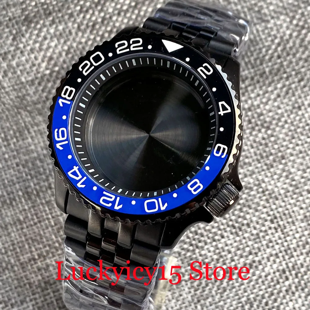 

316L Stainless Steel Black PVD Watch Case 20ATM 41MM Ceramic Bezel Chapter Ring Men Fit NH34A NH35A NH36A SKX SRP Sapphire Glass