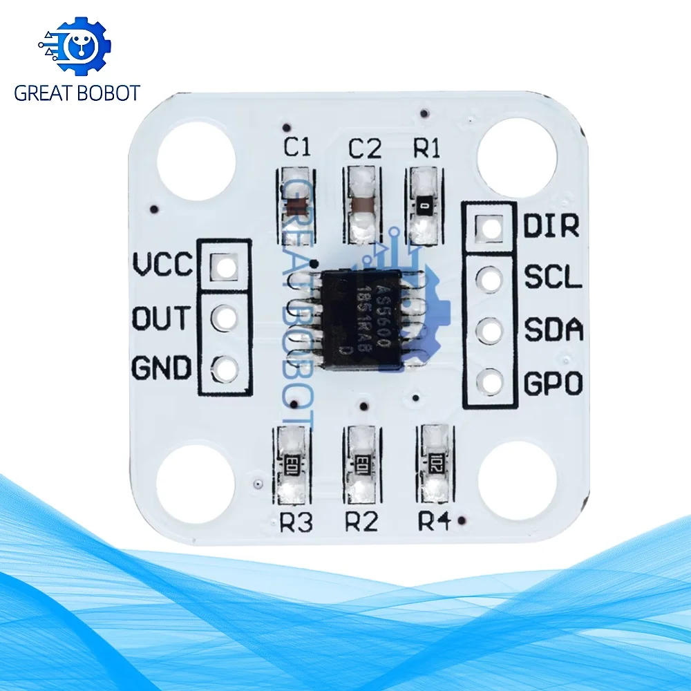 AS5600 High-Precision Magnetic Encoder Module 12-Bit Resolution Angle Measurement Compatible for Arduino