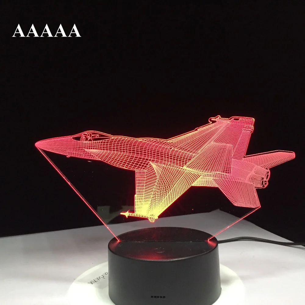 F/A-18 F16 Fighting Plane 3D Lamp light Fighter Jet Kit Remote Switch Small Night Light Colored lights Bedroom Table Lamp