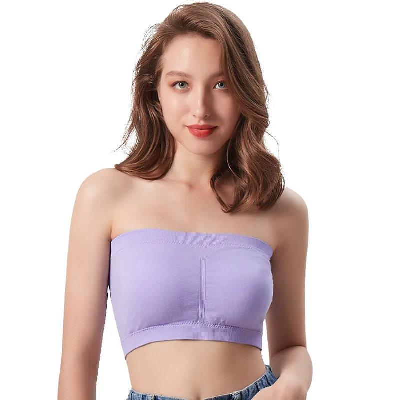 

DOIAESKVE Large Size Women's Tube Top Strapless Bra Wireless Women's Bra Big Size Plus Seamless Bandeau Bra 5XL 6XL