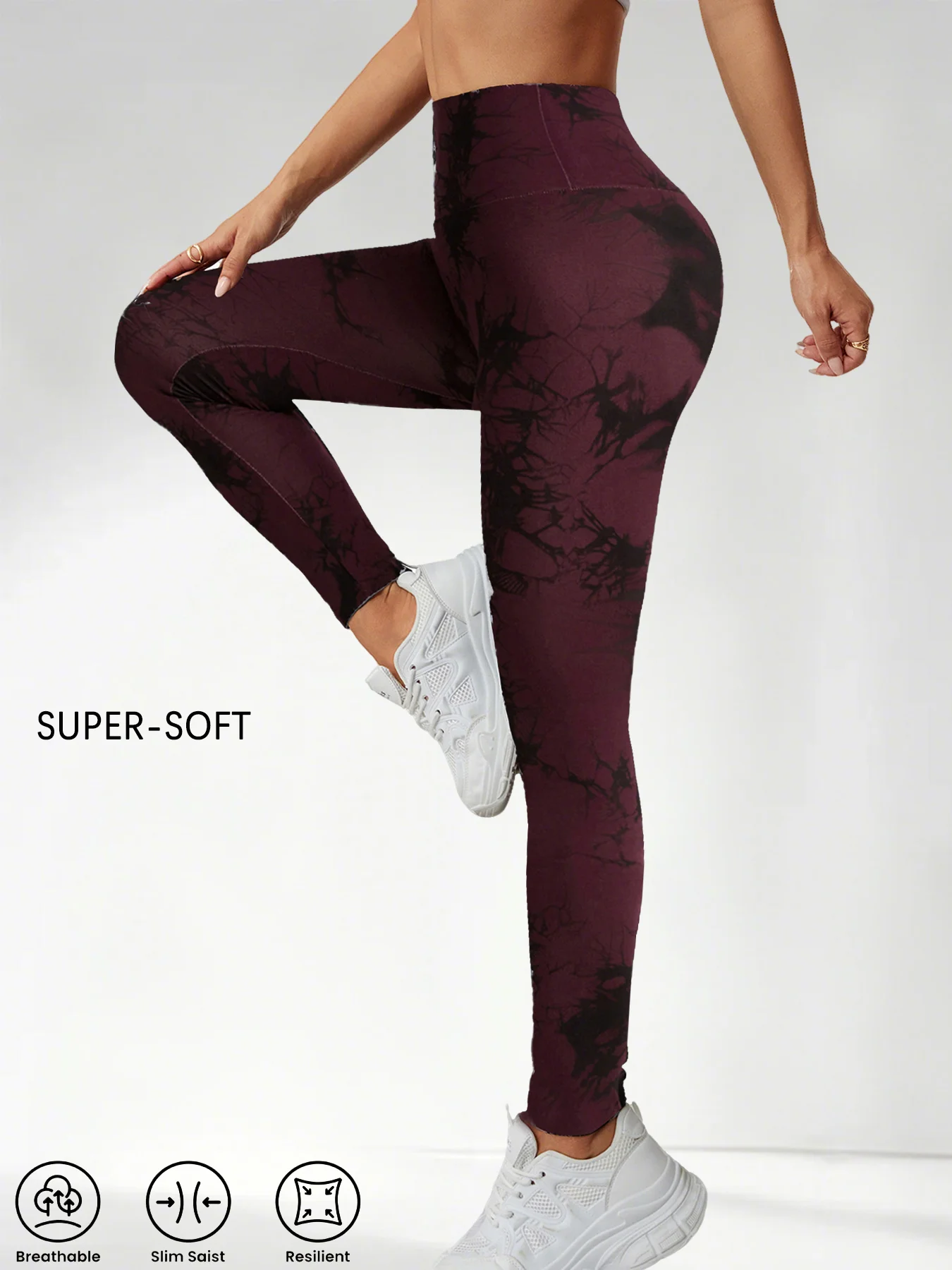 

Супермягкие спортивные леггинсы с высокой талией и эффектом тай-дай для женщин, не просвечивают, для тренировок, бега и йоги