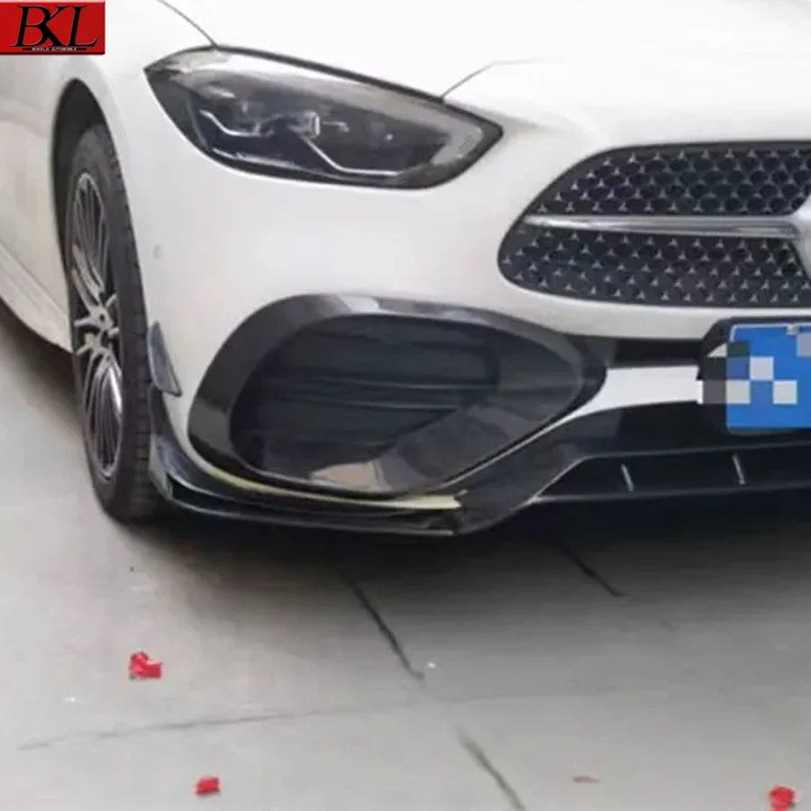 لمرسيدس بنز C الفئة W206 C200 C260 الرياضة 2022 ألياف الكربون سكين الرياح الضباب مصباح تنفيس الهواء شريط مزخرف ترقية طقم الجسم #5