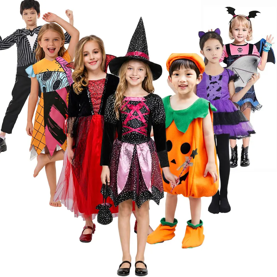 Disfraces de Halloween para Niñas, Disfraz de Bruja Calabaza, Vampiresa, Diablo, para Carnaval, Fiesta, Juego de Roles, Disfraz de Sally, de 3 a 10 Años