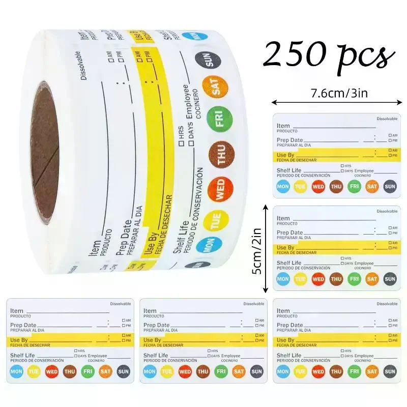 250Pcs/Roll Label Tanggal Maka - Food Storage Labels ulasan dan harga