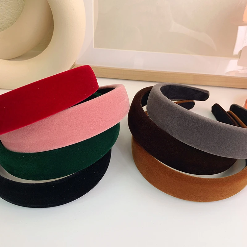 Fashion New Velvet Headbands Retro Simple Wide Sponge Hair Band For Woman Girls Elegant Versatile Hair Hoop Hair Accessories
