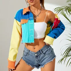 New Winter Clothes Women Raw Edge Long Sleeve Denim Jacket Coat Women Clothing