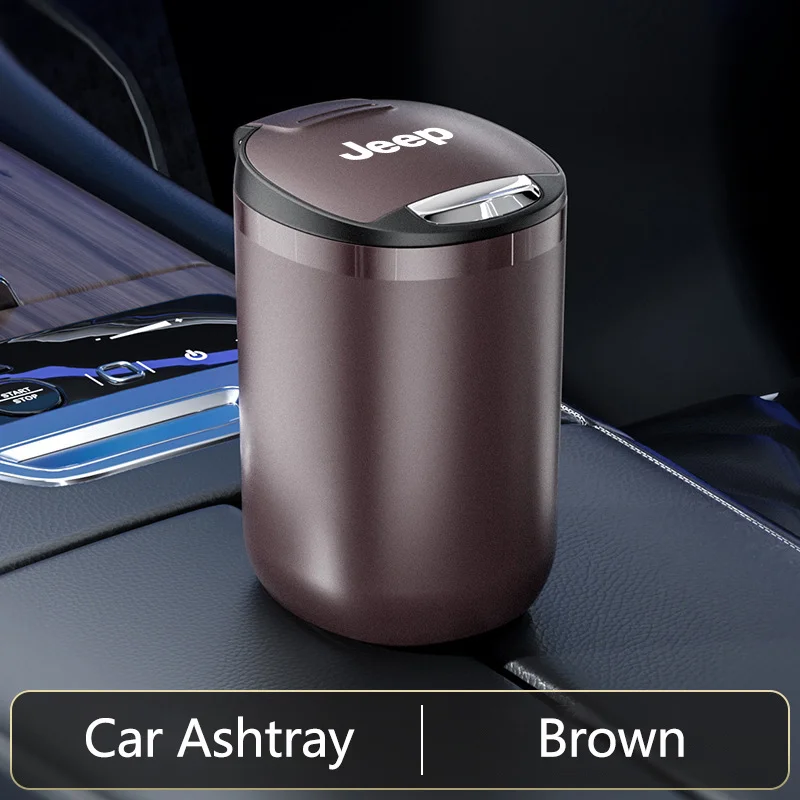 1PC New Portable LED Smoke Car Ashtray Cigarette Ash Holds Cup For Jeep Renegade Wrangler JL JK Gladiator Grand Cherokee Compass