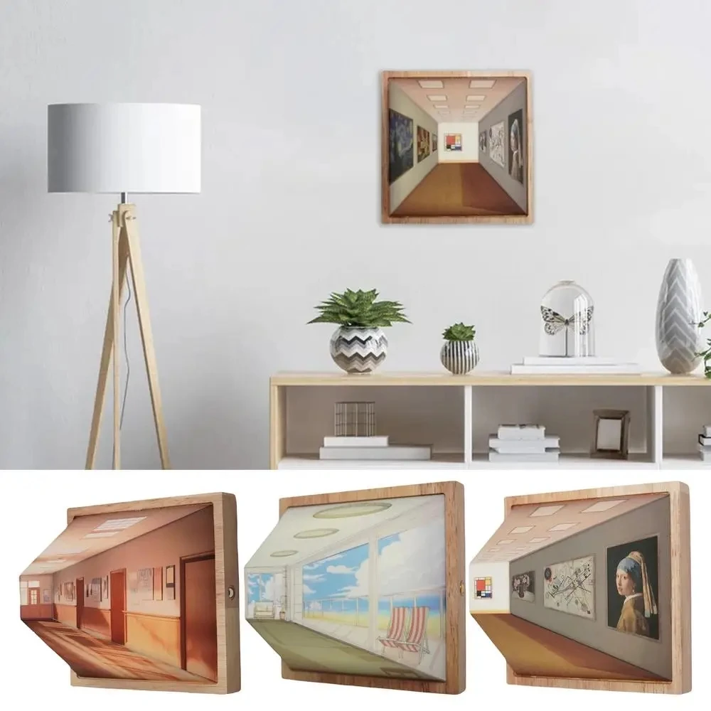 

3D Naked Eye Night Ligh, USB Classic Art Work Design 3D Wall Lamp with 3Color Dimming for Home Bedroom Living Room Offices Decor