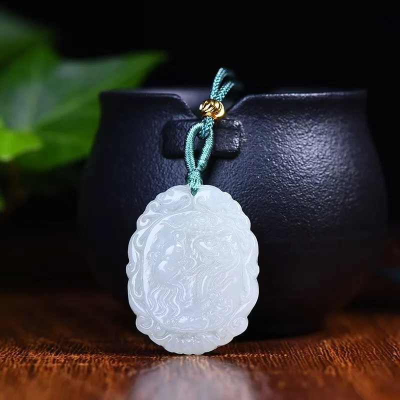

Two Dragons Rejoice Pendant Hetian Jade White Color Necklace Chinese Jewelry ForMen's And Women's Birthday Gift Amulet Charm
