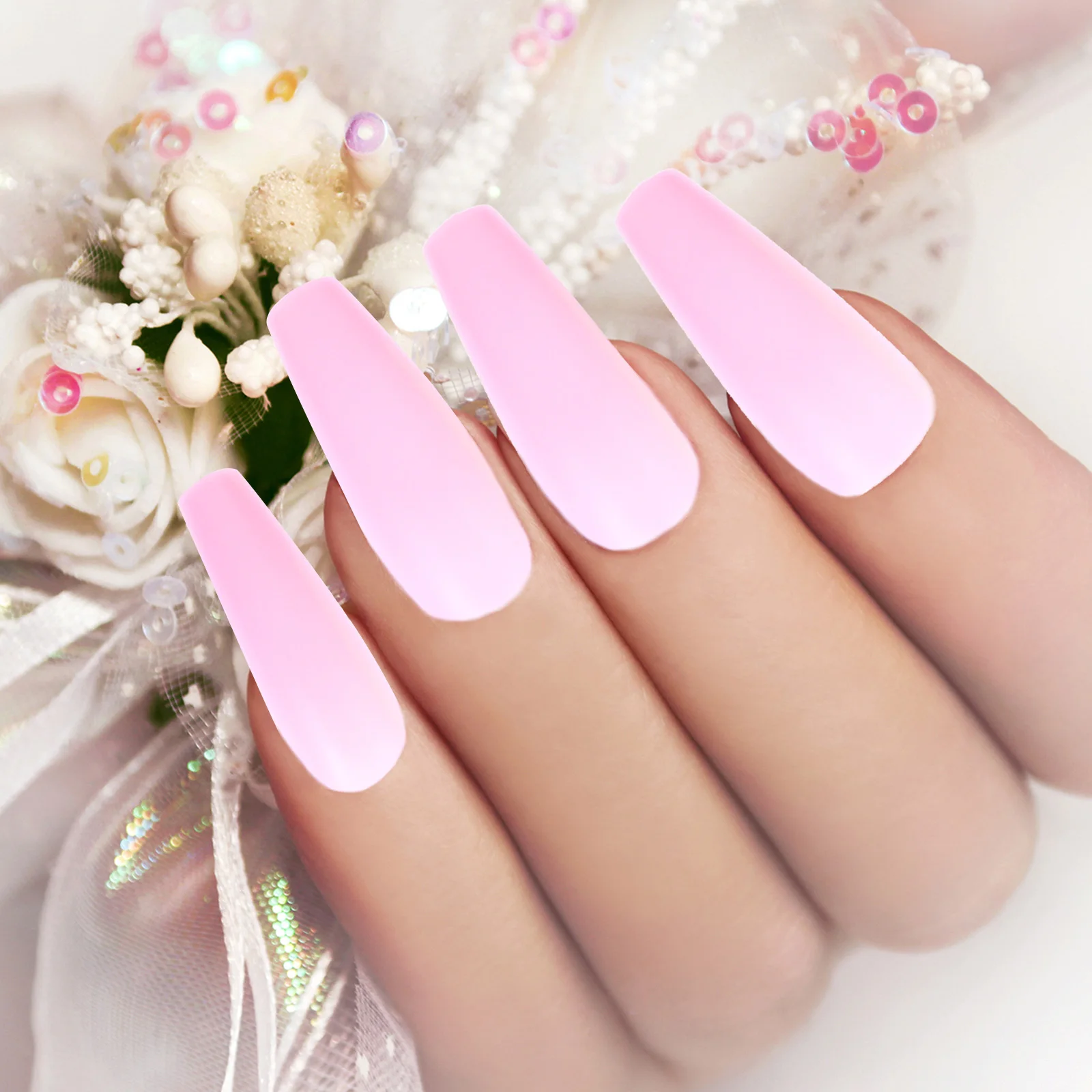 

2 Box Colorful Long False Durable Eco-Friendly Artificial Tips Safe Comfortable Wear Moderate Thickness For Nail Diy Manicure
