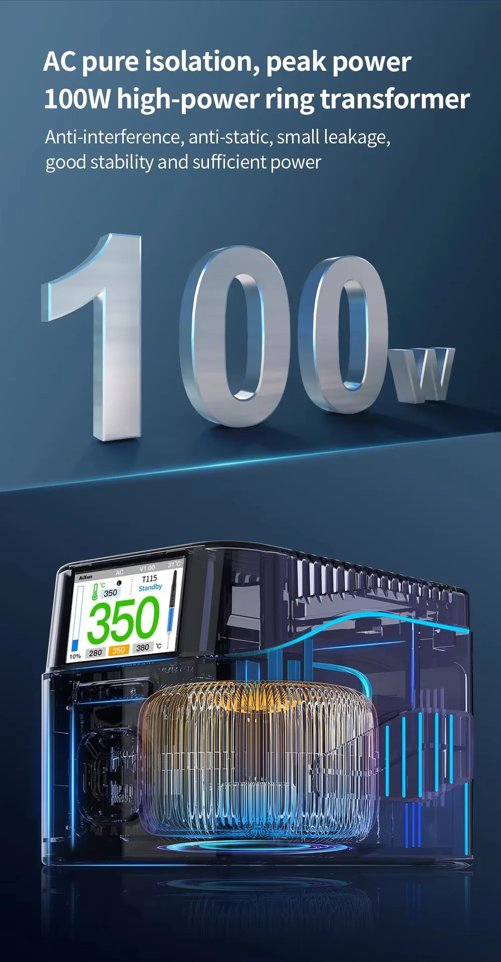 

AIXUN T405-115 Soldering Station Electric Welding Tool with T115 Handle/Soldering Iron Tip for Mobile Phone SAM CPU BGA Repair