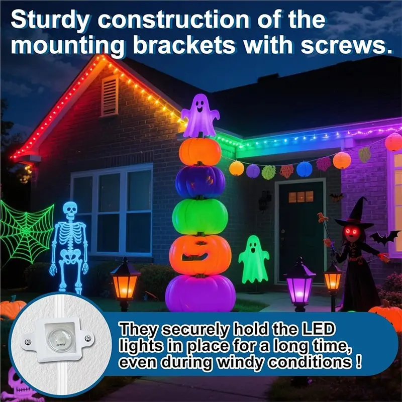 A01F-LED مشبك دعامة تثبيت الضوء لـ Govee H705 مع براغي مقاطع تركيب مقاومة للماء